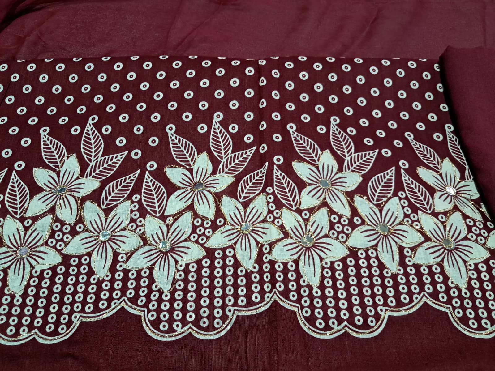 Floral Cutwork Bandhani  Suit
